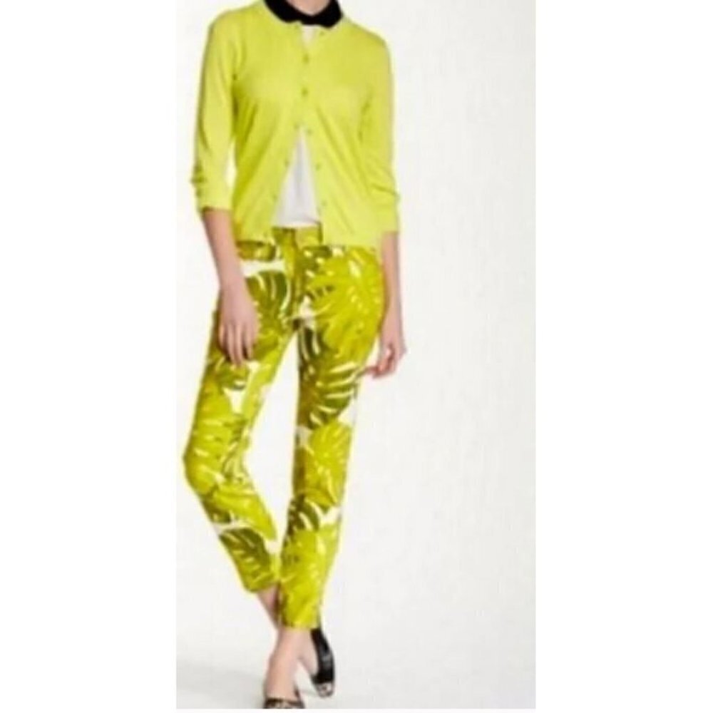 Kate Spade Jeans Womens 26 Broome Street Havana Leaf Cropped Green Boho